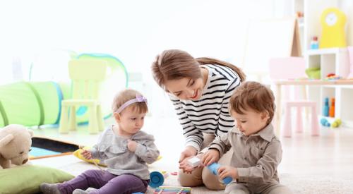 Nanny with children