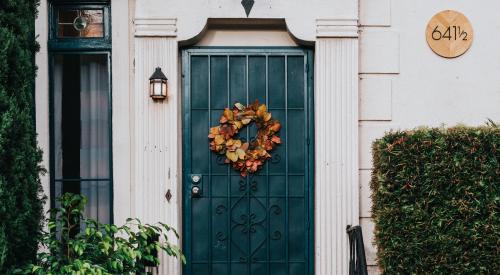 Front door and steps of a single-family home