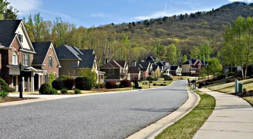 Row of neighborhood houses