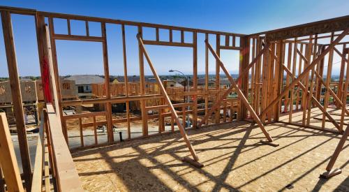 Newly framed house under construction