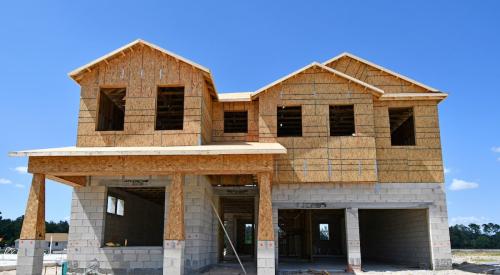 New wood framed house under construction