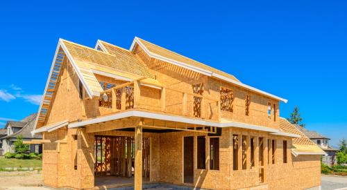 Newly framed house under construction