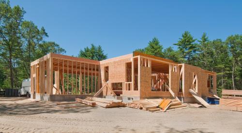 New wood framed custom home under construction