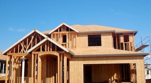 New house with wood framing under construction