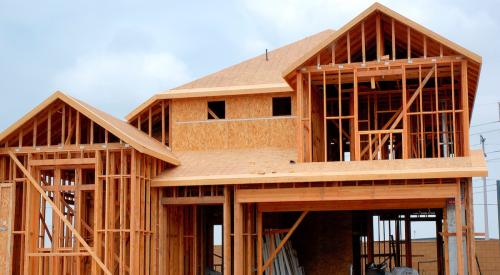 New wood-framed house under construction