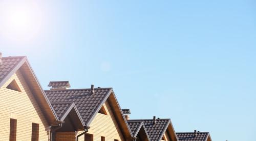 Rooftops of new residential buildings