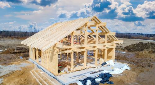 New wood-framed single-family house