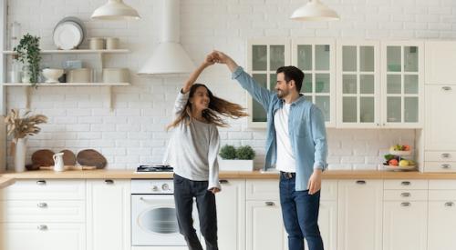 New homeowners dancing