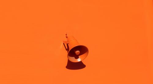 Orange loudspeaker 