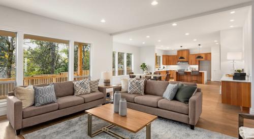 Open concept living room and kitchen