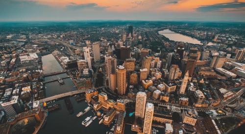 Aerial view of Boston