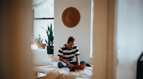 young person in bedroom