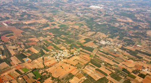 Aerial view of land