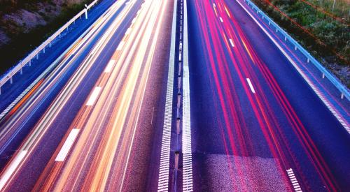 Speed photography of head and tail lights 