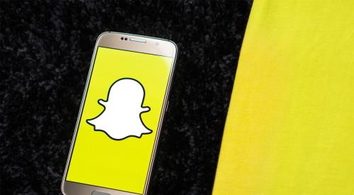 Snapchat app open on mobile device