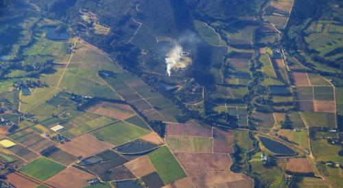 Aerial view of land