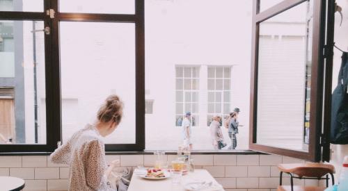 Woman in a café