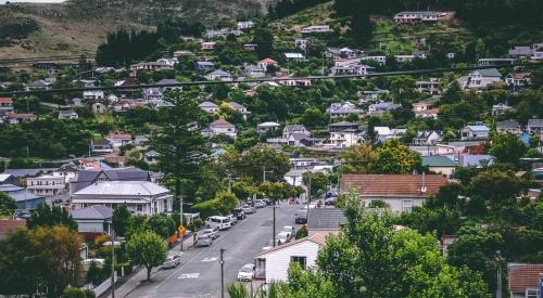 Aerial view of neighborhood