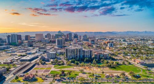 Phoenix city aerial view