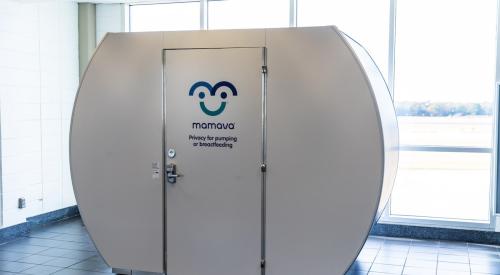 Breastfeeding pod in airport