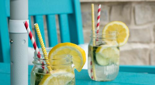 Porch table with drinks