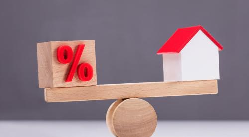 Percentage and house balanced on scale