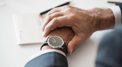 Man with wristwatch on