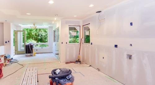 Interior of house being remodeled