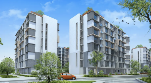 Rendering of apartment buildings