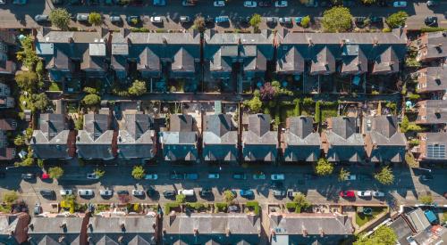 Aerial view of residential community