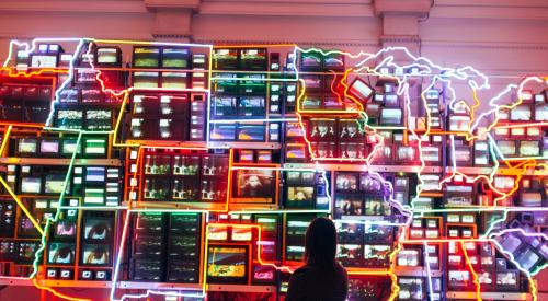 "Electronic Superhighway"  by Nam June Paik, Smithsonian American Art Museum, Washington, United States