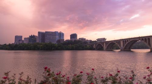 view of arlington virginia across the potomac river