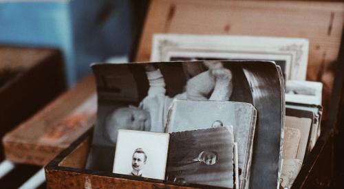 Box with family photos