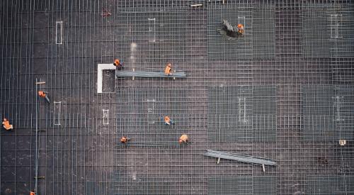 Construction workers on site