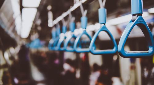 Inside of a subway train