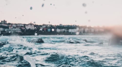 Churning waters on coastline