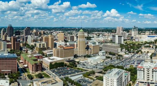 San Antonio downtown aerial view