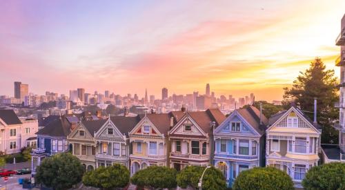 Colorful houses outside of San Francisco Bay area