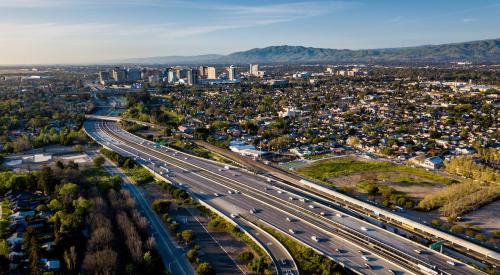 San Jose metro area aerial view