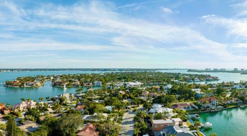 Aerial view of houses in Sarasota, Florida