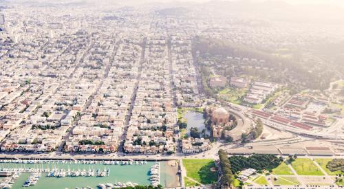 Aerial view of California