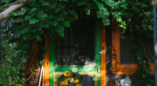 House exterior with green front door