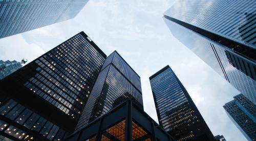 Low-angle shot of skyscrapers