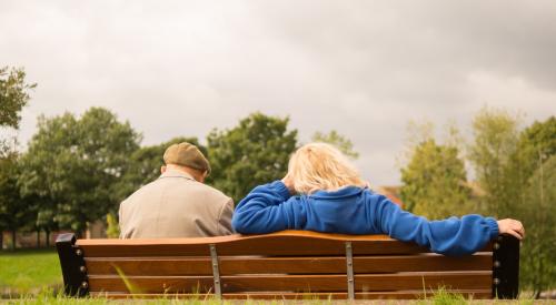 senior citizens on a bench