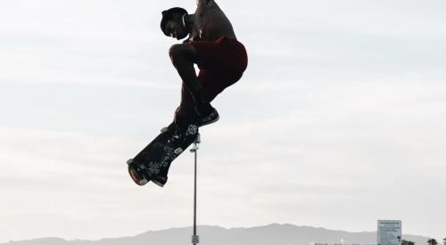 Skateboarder catching some air