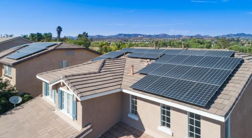 houses with rooftop solar panels