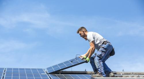 Solar panels on roof