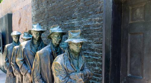 Statues of great depression line