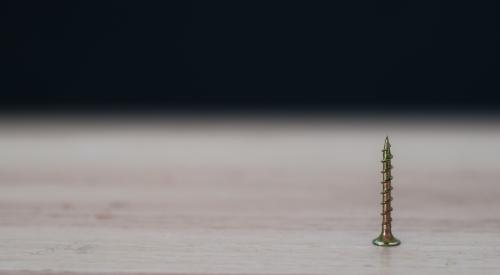 Wood screw on table