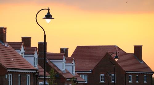 Street with single-family homes